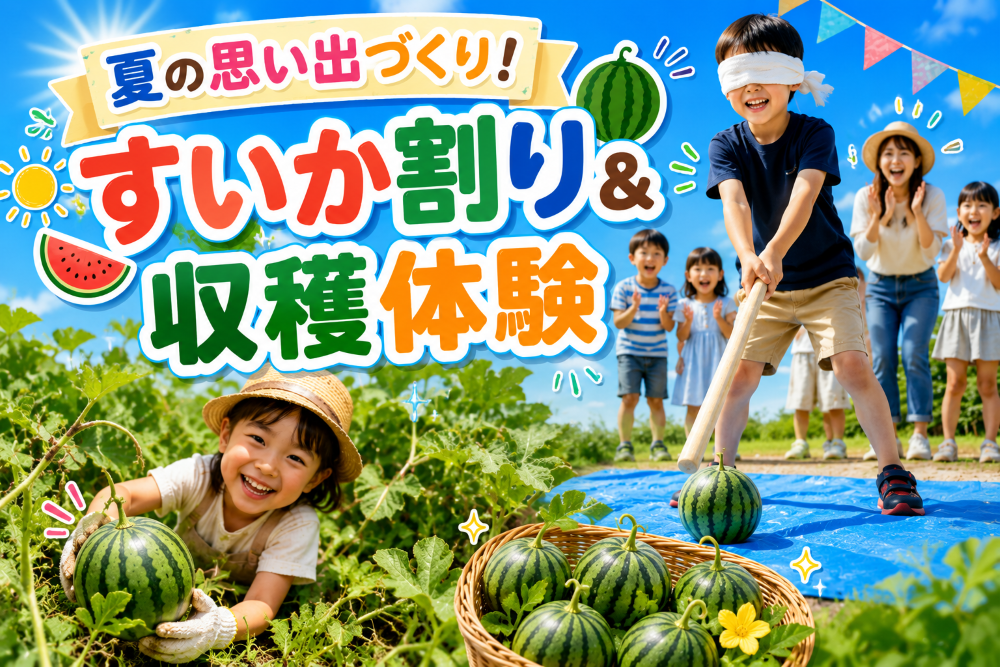 夏の思い出づくり！すいか割り＆収穫体験